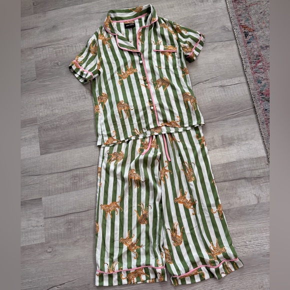 Room Service Other - Cheetah print striped pajamas